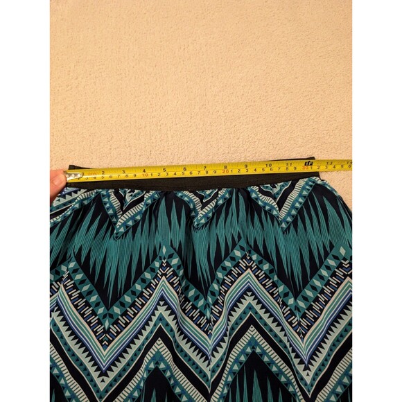 Women's Chevron Boho Print Sheer Maxi Skirt Stretch Waist Size 6 - Picture 9 of 12